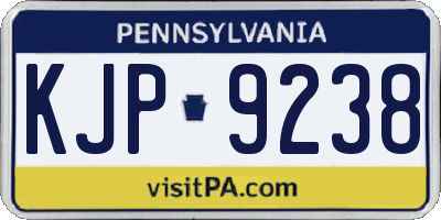 PA license plate KJP9238