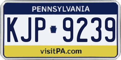 PA license plate KJP9239