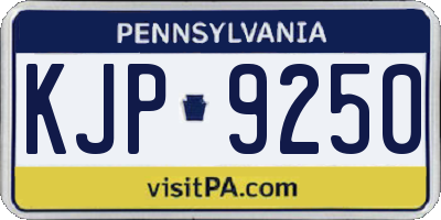 PA license plate KJP9250