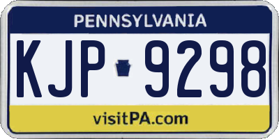 PA license plate KJP9298