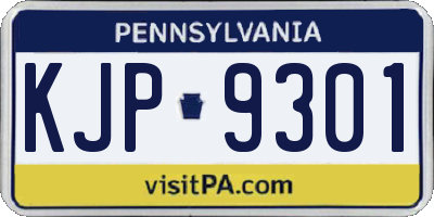 PA license plate KJP9301