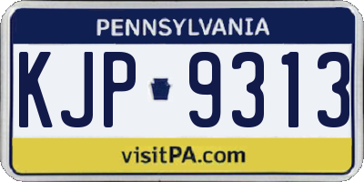 PA license plate KJP9313