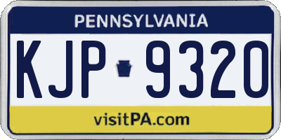 PA license plate KJP9320