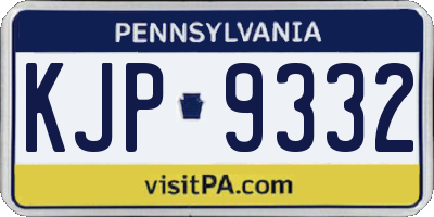 PA license plate KJP9332