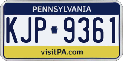 PA license plate KJP9361