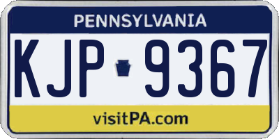 PA license plate KJP9367