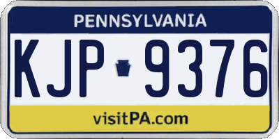 PA license plate KJP9376
