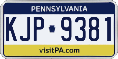 PA license plate KJP9381