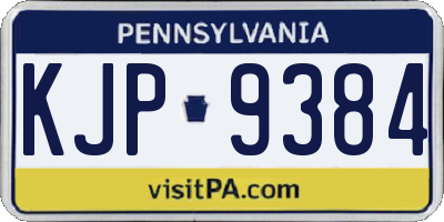 PA license plate KJP9384