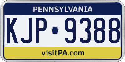 PA license plate KJP9388