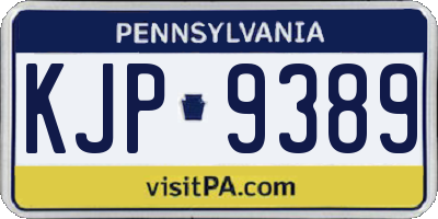 PA license plate KJP9389