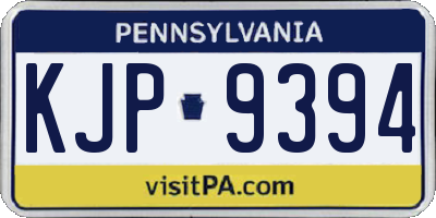 PA license plate KJP9394