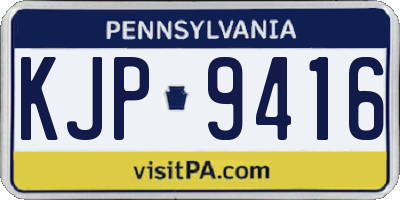 PA license plate KJP9416