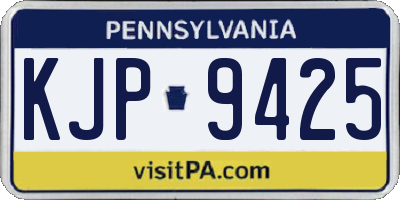 PA license plate KJP9425
