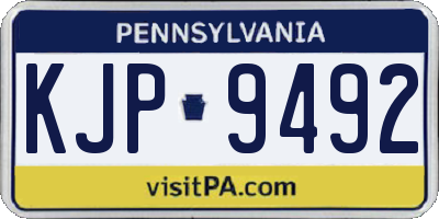 PA license plate KJP9492