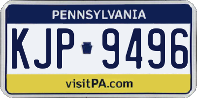 PA license plate KJP9496