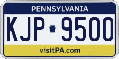 PA license plate KJP9500