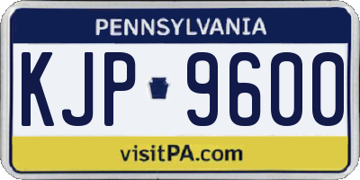 PA license plate KJP9600