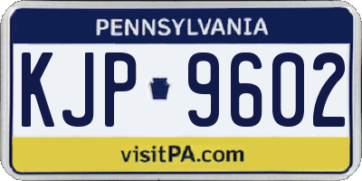 PA license plate KJP9602