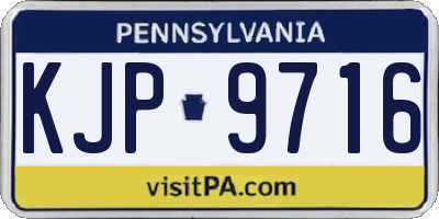 PA license plate KJP9716
