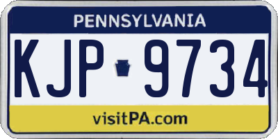 PA license plate KJP9734