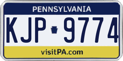 PA license plate KJP9774