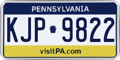 PA license plate KJP9822