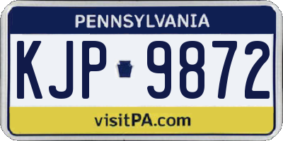 PA license plate KJP9872