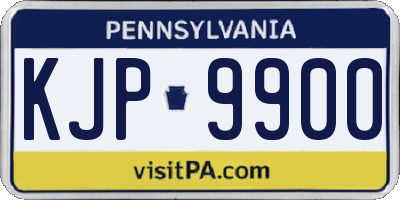PA license plate KJP9900