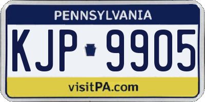 PA license plate KJP9905