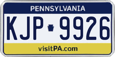 PA license plate KJP9926