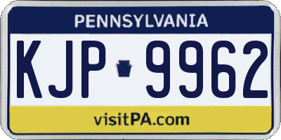 PA license plate KJP9962