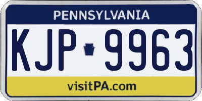 PA license plate KJP9963