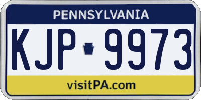 PA license plate KJP9973
