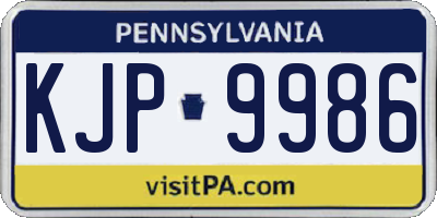 PA license plate KJP9986
