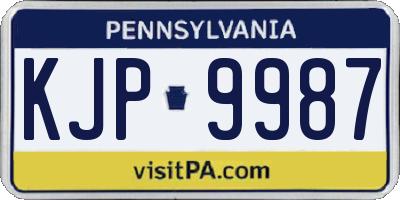 PA license plate KJP9987