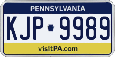 PA license plate KJP9989