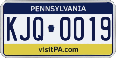 PA license plate KJQ0019