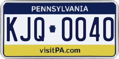 PA license plate KJQ0040