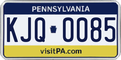 PA license plate KJQ0085