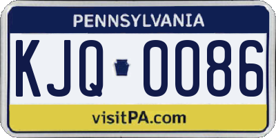 PA license plate KJQ0086