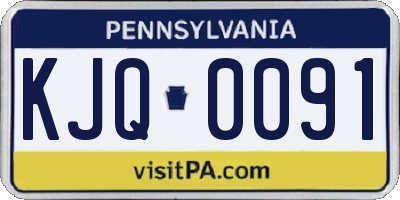 PA license plate KJQ0091