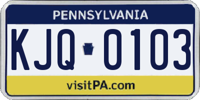 PA license plate KJQ0103