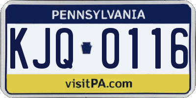 PA license plate KJQ0116