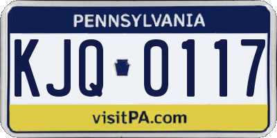 PA license plate KJQ0117