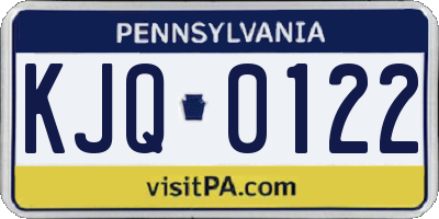 PA license plate KJQ0122