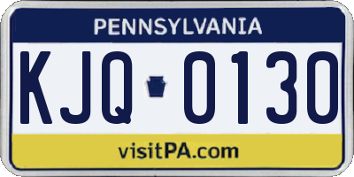PA license plate KJQ0130