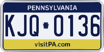 PA license plate KJQ0136