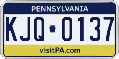 PA license plate KJQ0137