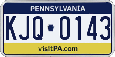 PA license plate KJQ0143